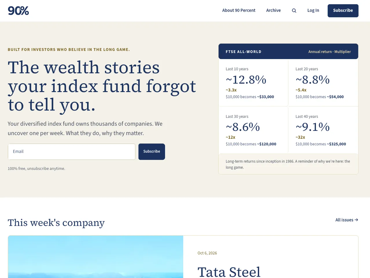 The 90 Percent website